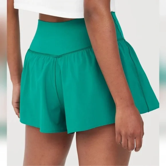 Aerie Offline Real Me Crossover Flowy Shorts Sz S Green Envy discontinued color! - Picture 4 of 6